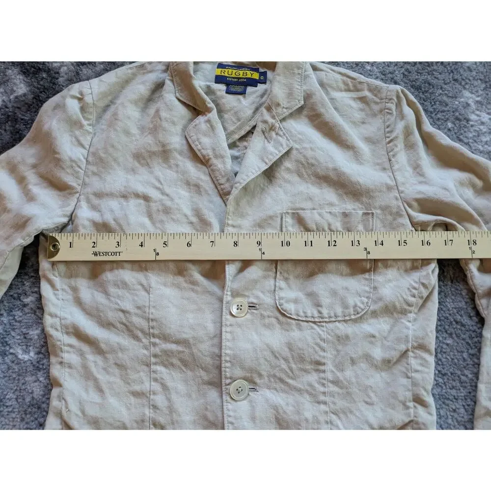 Vintage Ralph Lauren Rugby Women's 100% Linen Blazer Made In Japan - Size 0 RARE - Picture 12 of 16